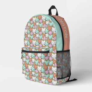 Individuelle Name Sleepy Cats Muster Bedruckter Rucksack