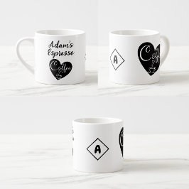 Individuelle Name Small Espresso Cup | Liebe Kaffe Espressotasse