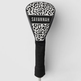 Individuelle Name Snow Leopard Tierdruckmuster Golf Headcover
