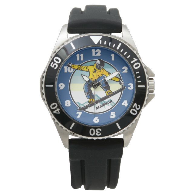 Individuelle Name SNOWBOARDER Armbanduhr (Vorderseite)