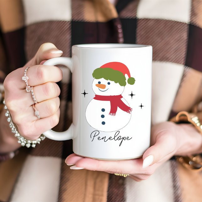 Individuelle Name Snowman Weihnachtsgeschenk für s Kaffeetasse (snowman mug, Christmas vibes mug, personalized snowman mug, custom name mug, holiday mug gift,)