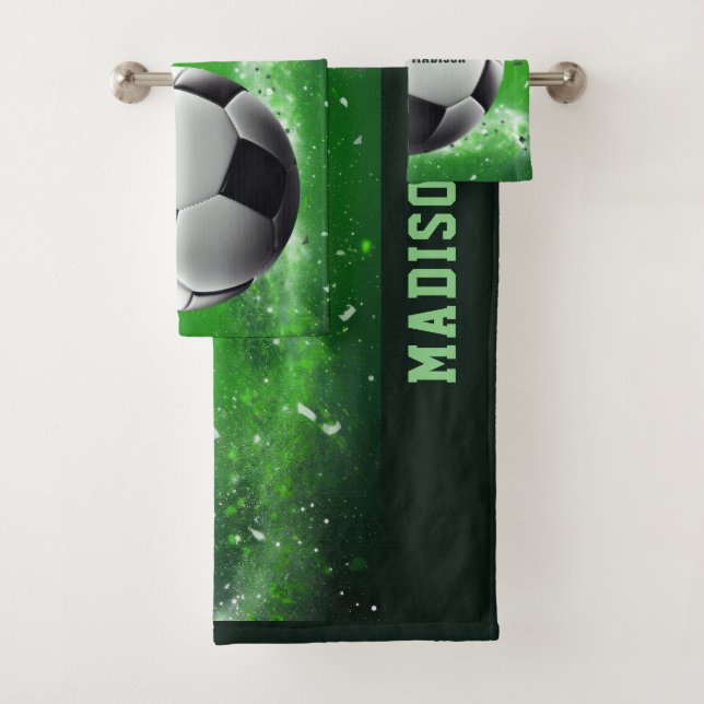 Individuelle Name Soccer Ball Badhandtuch Set (Insitu)