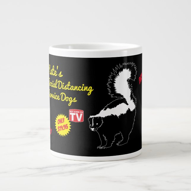 Individuelle Name Social Distancing Service Hunde  Jumbo-Tasse (Vorderseite)