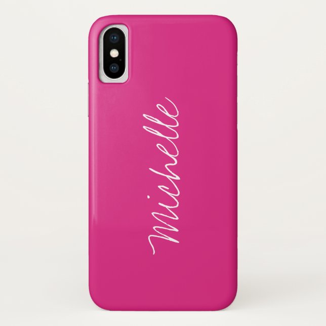 Individuelle Name Solid Magenta Pink Case-Mate iPhone Hülle (Rückseite)