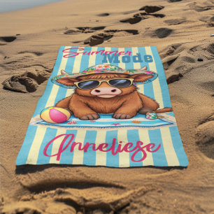 Individuelle Name "Sommermodus" Niedliche Urlaubsg Strandtuch