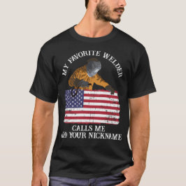 Individuelle Name-Sonderschweißgeschenk US-Flagge  T-Shirt