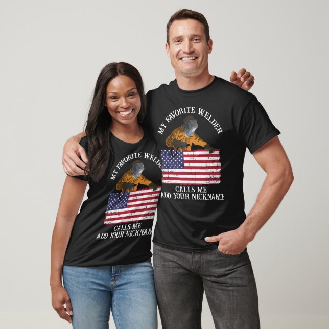 Individuelle Name-Sonderschweißgeschenk US-Flagge  T-Shirt (Unisex)