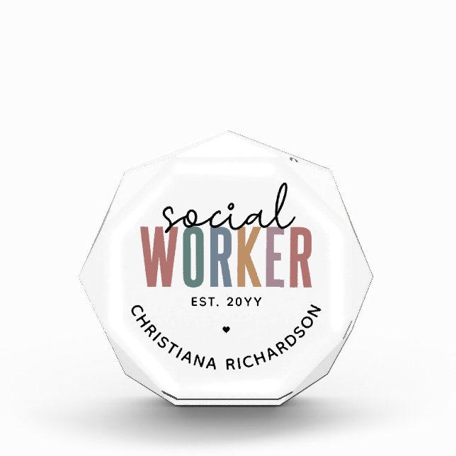 Individuelle Name Sozialarbeiter Abschluss Geschen Fotoblock (Vorderseite)