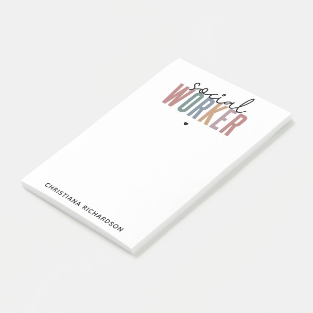 Individuelle Name Sozialarbeiter Abschluss Geschen Post-it Klebezettel (angewinkelt)