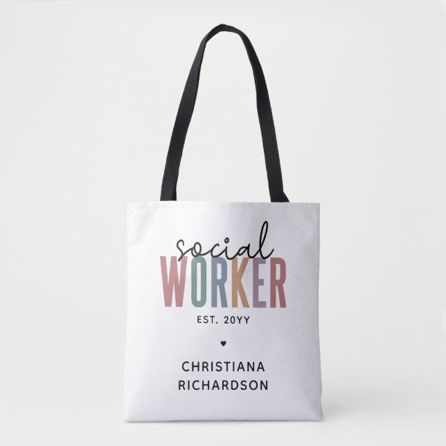 Individuelle Name Sozialarbeiter Abschluss Geschen Tasche (Vorderseite)