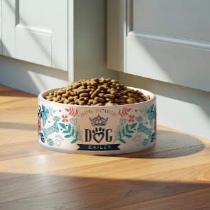 Individuelle Name Sozialdistanzierung Hund & Blume Napf