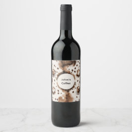 Individuelle Name Spaß Kaffee Thema Wein Weinetikett