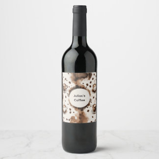 Individuelle Name Spaß Kaffee Thema Wein Weinetikett
