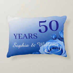 Individuelle Name & Special Years Romantische Blau Dekokissen