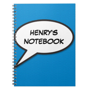 Individuelle Name Speech Bubble Retro Comic Book Notizblock