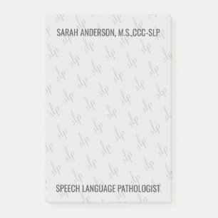 individuelle Name Speech Pathologist SLP Post-i Post-it Klebezettel