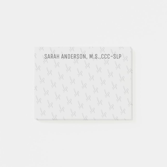 Individuelle Name Speech Pathologist SLP Post-it Klebezettel (Vorderseite)