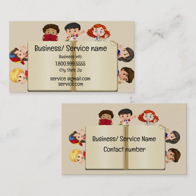 Individuelle Name Speech Therapy Kids Cartoon Busi Visitenkarte (Vorne/Hinten)