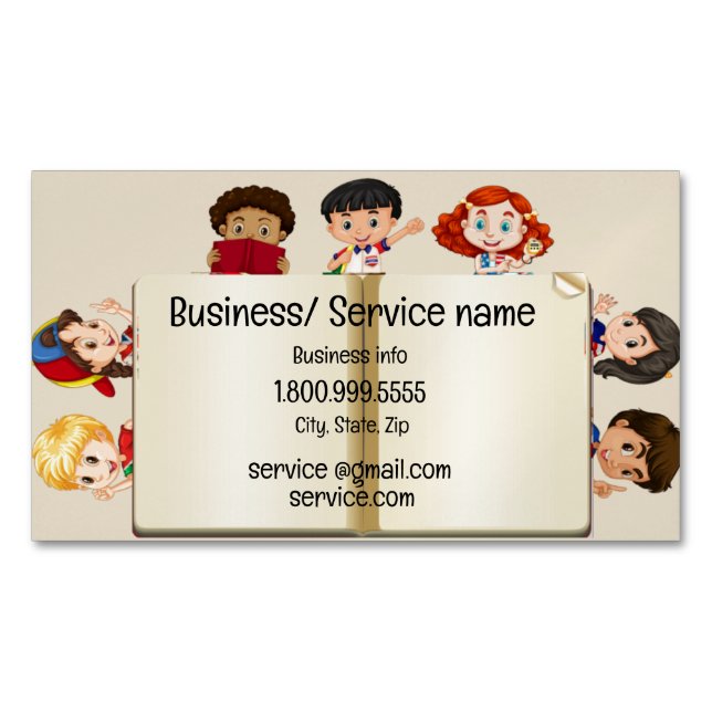 Individuelle Name Speech Therapy Kinder Cartoon Magnetische Visitenkarte (Vorderseite)