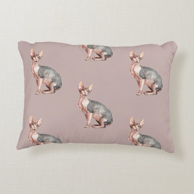individuelle Name Sphynx Katzenhaarlose Dekokissen (Rückseite)