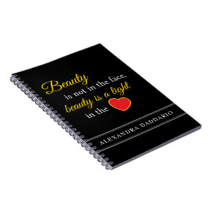 Individuelle Name Spiral Notebook mit Beauty Sloga Notizblock