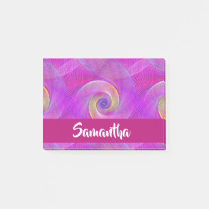 Individuelle Name-Spiralnetze lila Post-it Klebezettel