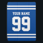 Individuelle Name Sports Jersey Nummer blau gestre iPad Pro Hülle<br><div class="desc">Individuelle Name Sports Jersey Nummer blau gestreiften iPad Pro Cover (12, 0 Zoll und andere Größen). Individuelle Weihnachts- oder Geburtstagsgeschenk-Idee für Freunde,  Familie,  Sporttrainer,  Trainer,  Trainer,  Fußballfan,  Basketballspieler,  Sohn,  Tochter,  Kinder,  Chef,  Mitarbeiter,  Klassenkamerad,  Personal,  Personal,  usw. Blau und Weiß Farben. Personalisierte Hüllen mit sportlichem Design.</div>