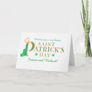 Individuelle Name St Patrick's Day Green Kleeblatt Karte