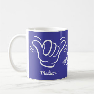 Individuelle Name, Standort und Farbe Shaka Kaffeetasse