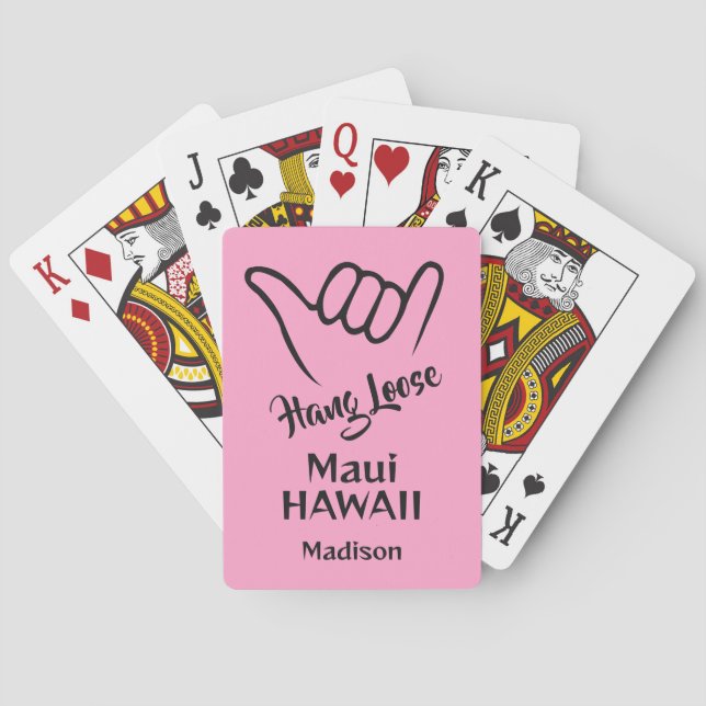 Individuelle Name, Standort und Farbe Shaka Spielkarten (Rückseite)