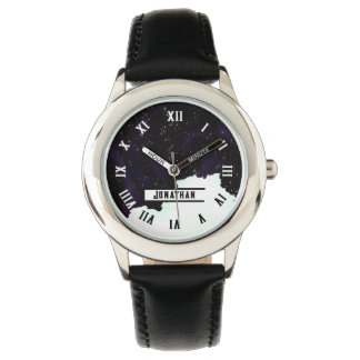 Individuelle Name Starry Weltraum und Wolke Armbanduhr