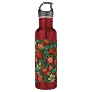 Individuelle Name Strawberry Pattern Edelstahlflasche