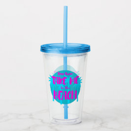 Individuelle Name Summer Beach Urlaub Blau Lila Acryltrinkbecher