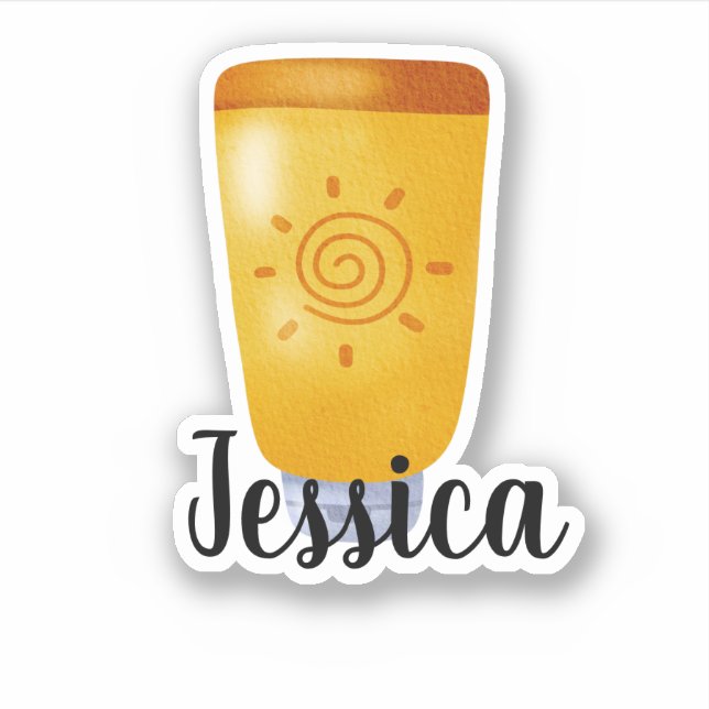 INDIVIDUELLE NAME SUNSCREEN AUFKLEBER (Vorderseite)