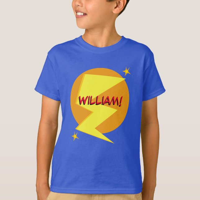 Individuelle Name Superhero Boy's T-Shirt (Vorderseite)