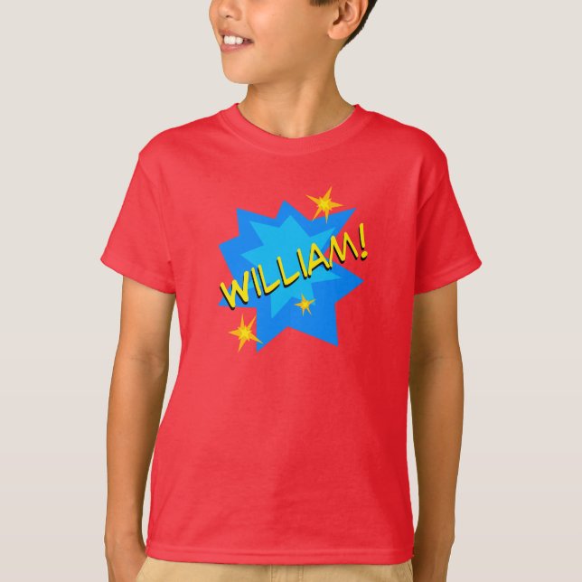 Individuelle Name Superhero Boy's T-Shirt (Vorderseite)