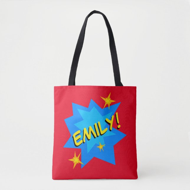 Individuelle Name Superhero Tasche (Vorderseite)
