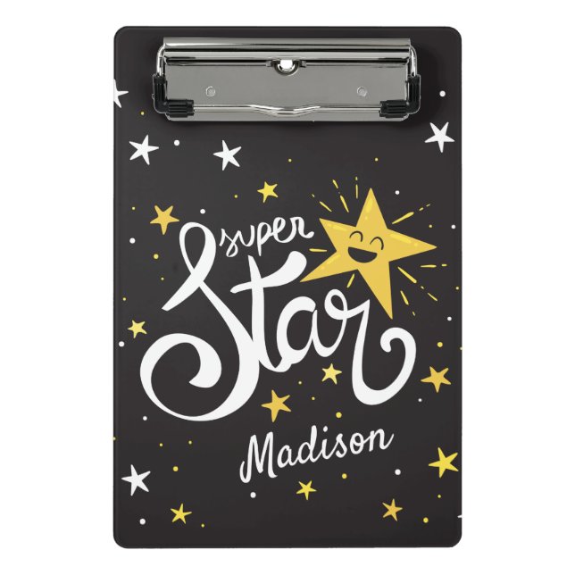 Individuelle Name Superstar Mini Klemmbrett (Vorderseite)
