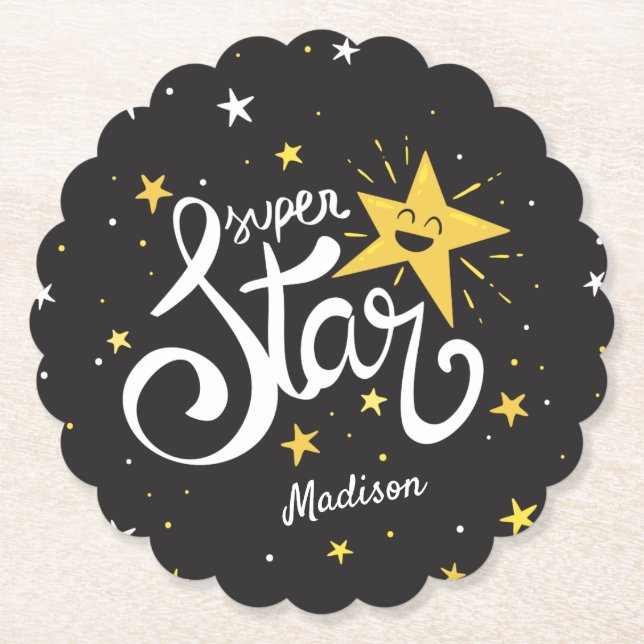 Individuelle Name Superstar Untersetzer (Vorderseite)