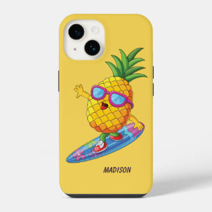 Individuelle Name Surfen Ananas iPhone 14 Hülle