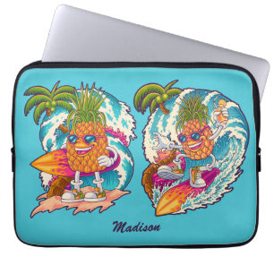 Individuelle Name Surfen Ananas Laptopschutzhülle