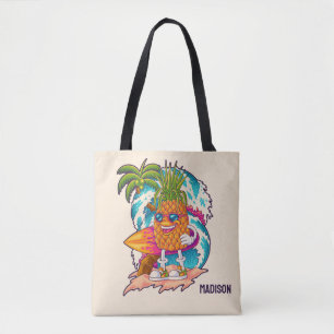 Individuelle Name Surfen Ananas Tasche