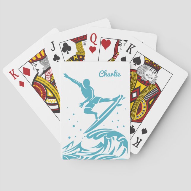 Individuelle Name Surfer Spielkarten (Rückseite)