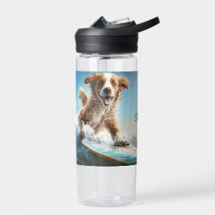 Individuelle Name Surfhund Trinkflasche