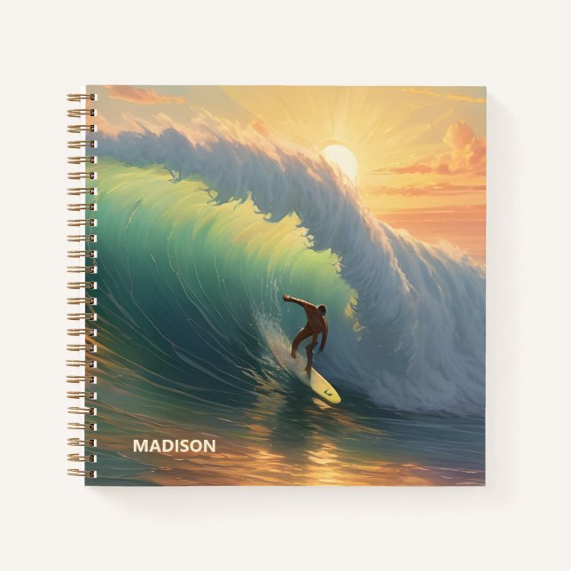 Individuelle Name Surfing Notizbuch (Vorderseite)