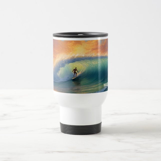 Individuelle Name Surfing Reisebecher (Mittel)