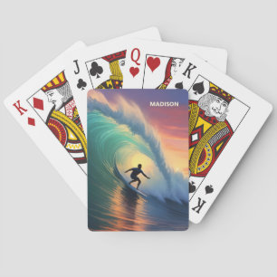 Individuelle Name Surfing Spielkarten
