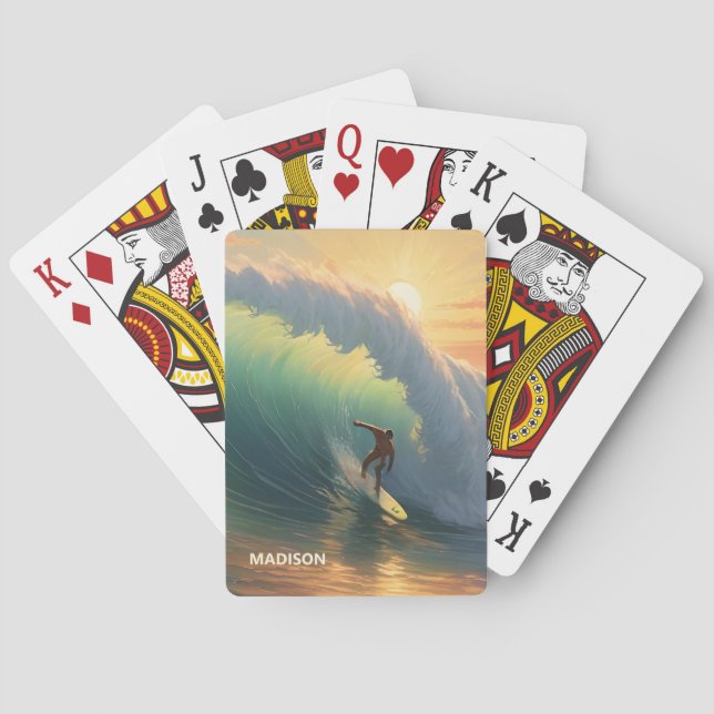 Individuelle Name Surfing Spielkarten (Rückseite)