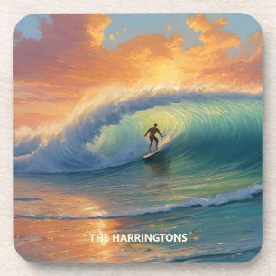 Individuelle Name Surfing Untersetzer Set