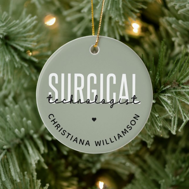 Individuelle Name Surgical Technologe Med Surg Tec Keramik Ornament (Baum)